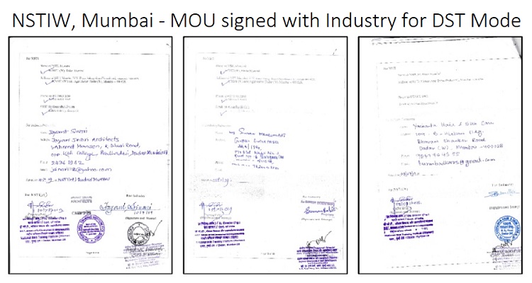 NSTIW, Mumbai - MOU signed with Industry for DST Mode